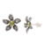 Peridot flower earrings, 'Timeless Jasmine' - Peridot and Sterling Silver Flower Earrings (image 2b) thumbail