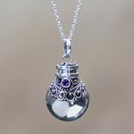 Amethyst pendant necklace, 'Arak Mystery' - Amethyst pendant necklace