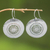 Sterling silver floral earrings, 'Starlight Bucklers' - Floral Sterling Silver Dangle Earrings (image 2) thumbail