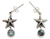 Blue topaz dangle earrings, 'Balinese Starfish' - Artisan Crafted Silver and Blue Topaz Dangle Earrings (image 2a) thumbail