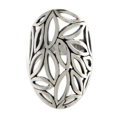 Sterling silver cocktail ring, 'Bamboo Breeze' - Sterling silver cocktail ring