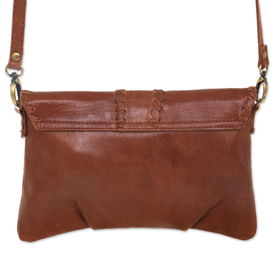 Leather shoulder bag, 'Maluku Vogue' - Leather shoulder bag