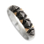 Gold accent band ring, 'Golden Garden' - Modern Silver and Gold Overlay Ring thumbail