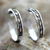 Gold accent half hoop earrings, 'Golden Diamonds' - Sterling Silver and Gold Accent Half Hoop Earrings (image 2b) thumbail