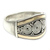Gold accent signet ring, 'Celuk Legend' - Sterling Silver and Gold Accent Ring thumbail