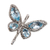 Blue topaz pendant, 'Butterfly of Hope' - Sterling Silver and Blue Topaz Pendant from Indonesia (image 2c) thumbail