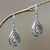Gold plated dangle earrings, 'April Sun' - Gold Plated and Sterling Silver Dangle Earrings (image 2b) thumbail