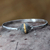 Sterling silver bangle bracelet, 'Lunar Orbit' - Hand Crafted Sterling Silver and 18k Gold Plated Bangle thumbail