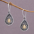 Gold accent dangle earrings, 'Dewdrop Leaves' - Sterling Silver and 18k Gold Plated Earrings (image 2) thumbail