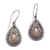 Gold accent dangle earrings, 'Dewdrop Leaves' - Sterling Silver and 18k Gold Plated Earrings (image 2a) thumbail