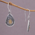 Gold accent dangle earrings, 'Dewdrop Leaves' - Sterling Silver and 18k Gold Plated Earrings (image 2b) thumbail