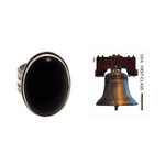 Onyx cocktail ring, 'Oracle' - Handmade Indonesian Onyx and Silver Cocktail Ring