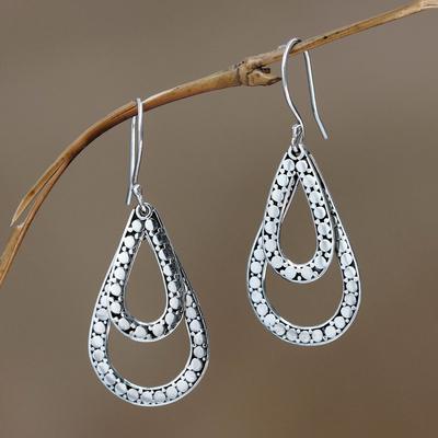 Sterling silver dangle earrings, 'Raindrop Tears' - Sterling Silver Dangle Earrings
