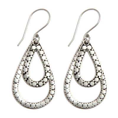 Sterling silver dangle earrings, 'Raindrop Tears' - Sterling Silver Dangle Earrings