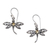 Citrine dangle earrings, 'Enchanted Dragonfly' - Sterling Silver Citrine Dangle Earrings thumbail