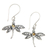 Citrine dangle earrings, 'Enchanted Dragonfly' - Sterling Silver Citrine Dangle Earrings (image 2e) thumbail