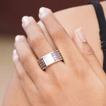 Men's sterling silver ring, 'Valiant' - Men's Unique Sterling Silver Band Ring