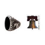 Horn signet ring, 'Komodo King' - Horn signet ring