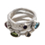 Pink tourmaline and blue topaz band ring, 'Free Spirit' - Modern Sterling Silver and Multigem Ring (image 2a) thumbail
