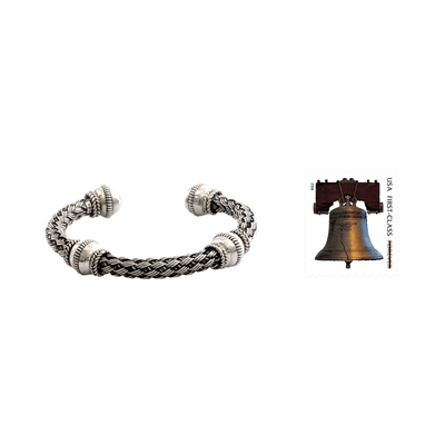 Sterling silver cuff bracelet, 'Balinese Legend' - Artisan Jewellery Sterling Silver Cuff Bracelet