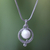 Pearl pendant necklace, 'Angel Halo' - Handmade Pearl and Sterling Silver Necklace thumbail