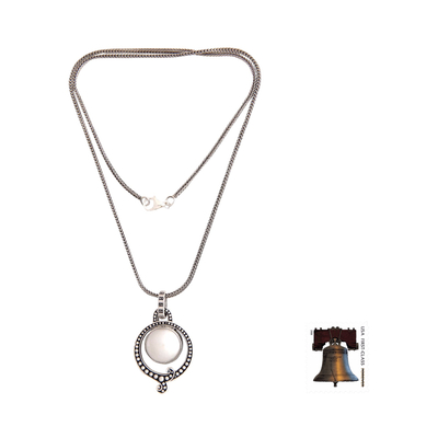 Halskette mit Perlenanhänger - Handgefertigte Halskette aus Perlen und Sterlingsilber
