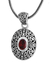 Garnet pendant necklace, 'Scarlet Beauty' - Unique Sterling Silver and Garnet Pendant Necklace thumbail