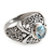 Blue topaz single stone ring, 'Heavenly Garden' - Hand Made Sterling Silver and Blue Topaz Ring (image 2a) thumbail