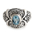 Blue topaz single stone ring, 'Heavenly Garden' - Hand Made Sterling Silver and Blue Topaz Ring (image 2b) thumbail