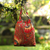 Cotton batik foldable tote bag, 'Surakarta Legacy' - Handcrafted Batik Cotton Shopping Tote Bag thumbail