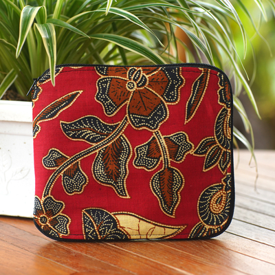 Cotton batik foldable tote bag, 'Surakarta Legacy' - Handcrafted Batik Cotton Shopping Tote Bag