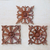 Paneles de pared de madera, (juego de 3) - Paneles de relieve floral de madera tallada a mano balinesa (juego de 3)