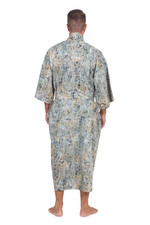 Men's cotton batik robe, 'Bull Snake' - Men's Hand Made Batik Robe