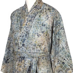 Men's cotton batik robe, 'Bull Snake' - Men's Hand Made Batik Robe