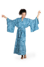 Batik robe, 'Garden of Illusion' - Women's Batik Patterned Robe