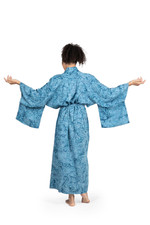 Batik robe, 'Garden of Illusion' - Women's Batik Patterned Robe