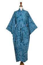 Batik robe, 'Garden of Illusion' - Women's Batik Patterned Robe