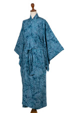 Batik robe, 'Garden of Illusion' - Women's Batik Patterned Robe