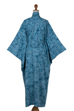 Batik robe, 'Garden of Illusion' - Women's Batik Patterned Robe