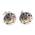 Gold accent button earrings, 'Majapahit Shield' - Hand Crafted Gold Accent Button Earrings (image 2a) thumbail