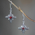 Garnet dangle earrings, 'Celuk Star' - Garnet and Silver Dangle Earrings (image 2) thumbail