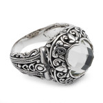 Prasiolite ring, 'Nature's Divinity' - Sterling Silver and Prasiolite Cocktail Ring