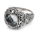 Prasiolite ring, 'Nature's Divinity' - Sterling Silver and Prasiolite Cocktail Ring