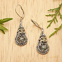 Featured review for Prasiolite and tsavorite dangle earrings, Tropical Frog