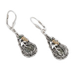Prasiolite and tsavorite dangle earrings, 'Tropical Frog' - Prasiolite and Sterling Silver Dangle Earrings