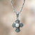 Cultured pearl cross necklace, 'Purity of Spirit' - Sterling Silver and Pearl Cross Necklace thumbail