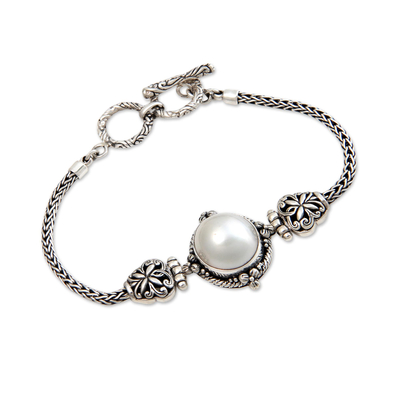 Cultured pearl braided bracelet, 'Princess Fantasy' - Cultured pearl braided bracelet