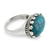 Sterling silver single stone ring, 'Lavish Bali' - Reconstituted Turquoise and Sterling Silver Ring