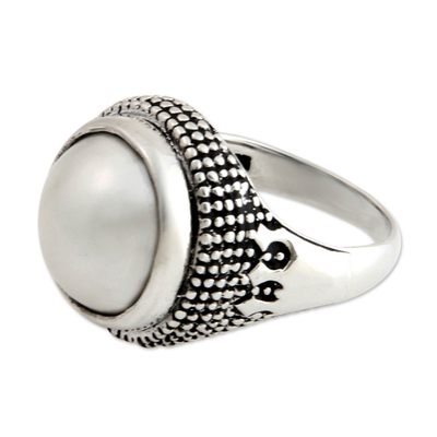 UNICEF Market | Handcrafted Pearl and Sterling Silver Dome Ring - Moon ...