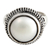 Cultured pearl domed ring, 'Moon Mystique' - Handcrafted Pearl and Sterling Silver Dome Ring (image 2b) thumbail